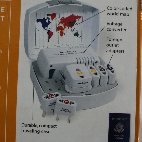 Brookstone, Dual Wattage 7 peace Travel Converter Kit NWOT - Picture 6 of 6